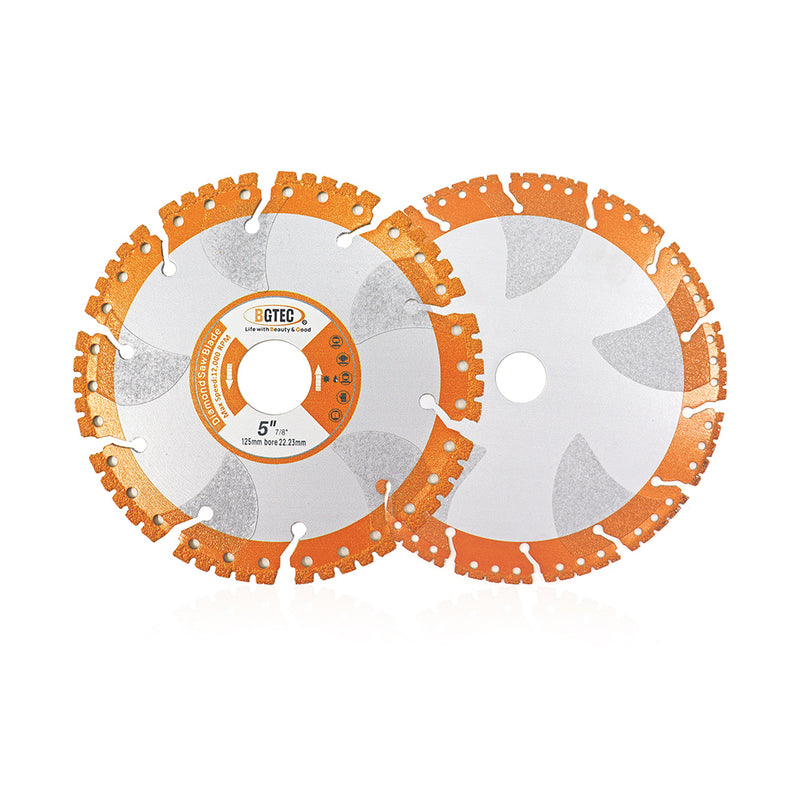 BGTEC All-Purpose Diamond Saw Blade, 4'' 4.5'' 5'' 7'' 9'' Vacuum Brazed Heavy Duty Cutting Disc for Rebar Sheet Metal Angle Iron Stainless Steel