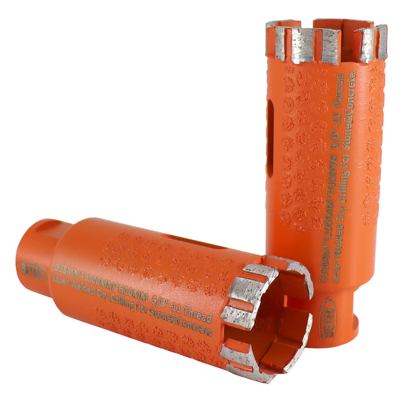 BGTEC Welded Diamond Drill Core Bits with 5/8-11 Thread for Marble Stone Concrete Dia 20-100mm