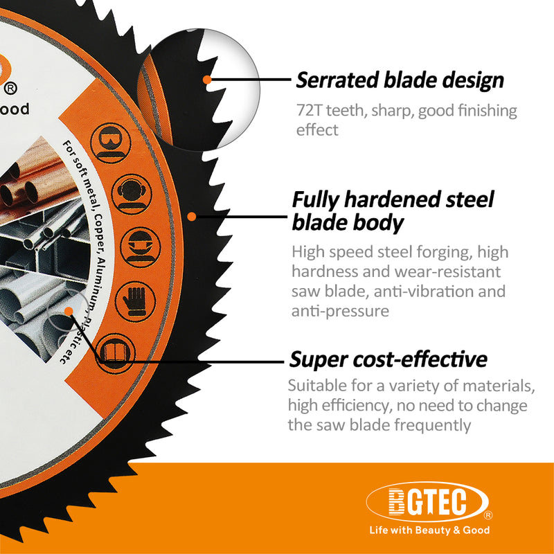 BGTEC HSS Cutting Disc 1/2/3/4/5/10pcs 75mm/3" for Soft Metal Copper Aluminum Wood PVC Plastic Fiberglass Saw Blade