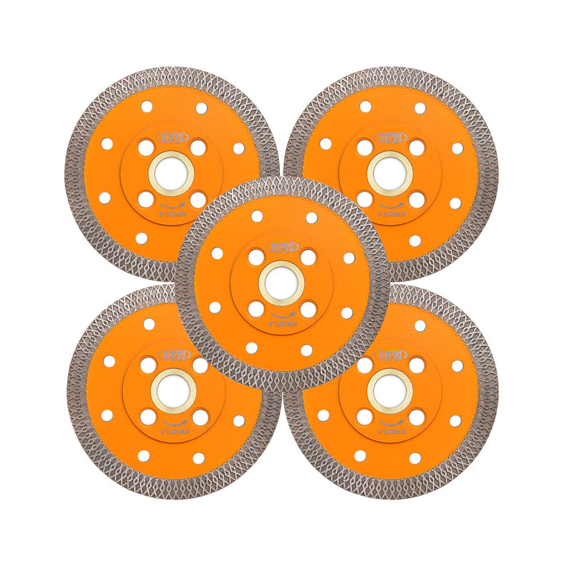 BGTEC Hot Pressed X Mesh Turbo Diamond Saw Blade Cutting Disc for Ceramic Tile Marble Granite Size 4''/4.5''/5'' Bore 22.23MM