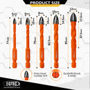 BGTEC 5pcs/set or 10pcs/set Cross Carbide Drill Bit Set Quick-fit Shank for Wood Plastic PVC Masonry Concrete