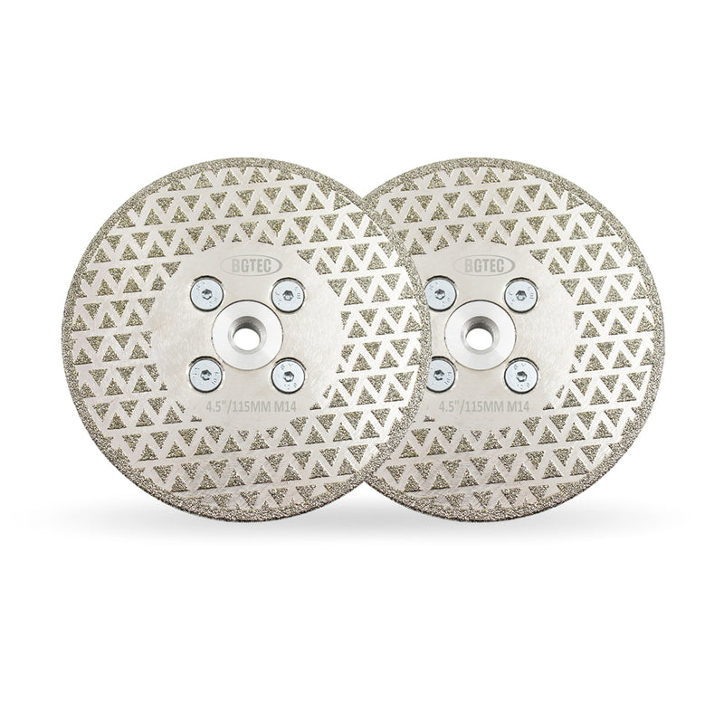 BGTEC Diamond Cutting Grinding Discs Electroplated Double Side Diamond Blade for Granite Marble Procelain Ceramic Tile Quartz