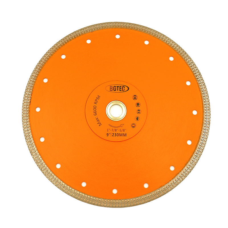 BGTEC Hot Pressed X Mesh Turbo Diamond Saw Blade for Tile Marble Ceramic Porcelain Bore 25.4mm Size 7''/8''/9''/10''/12''/14''