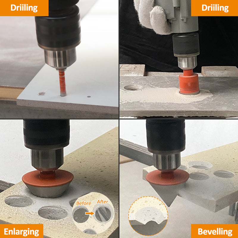 BGTEC Diamond Drill Bit 9pcs/set 6/8/10/12/20/25/32/35mm Core Bit+35mm Chamfer Bit Ceramic Marble Granite Vaccum Brazed Hole Saw