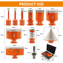 BGTEC Diamond Drill Bit 11pcs 6-100mm Core Bit+1" Finger+2"Chamfer+Adapter Ceramic Tile Porcelain Marble Hole Saw M14 Thread