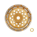 BGTEC Diamond Grinding Wheel Cup Double Row 1pc Dia100/115/125/180mm For Polishing Marble Granite Concerte Stone Mansonry