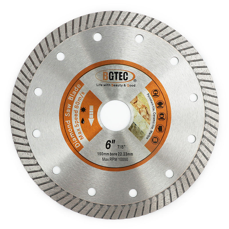 BGTEC Thin Diamond Turbo Blade for Cutting Porcelain Tile Ceramic Granite Marble Hard Material 4''/4.5''/5''/6''/7''/9''