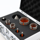 BGTEC Core Bit 8pcs/set 6/6/20/25/35/50mm Drilling Bit+50mm Chamfer+Adapter Marble Granite Porcelain Tile Hole Saw 5/8-11
