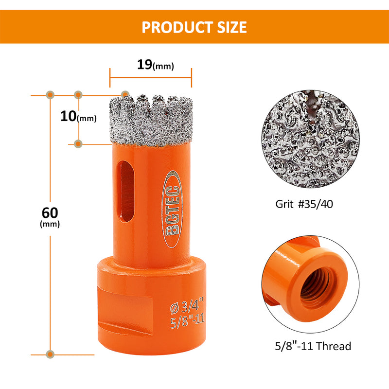 Diamond Drilling Core Bits 19-102mm 5/8-11 Thread For Porcelain Tile Hole Saw