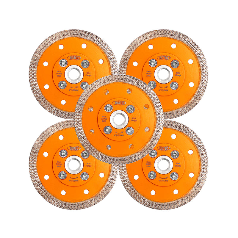 BGTEC X Mesh Turbo Diamond Porcelain Saw Blades with 5/8-11 or M14 Flange for Porcelain Tile Granite Marble Dia 4''/4.5''/5''