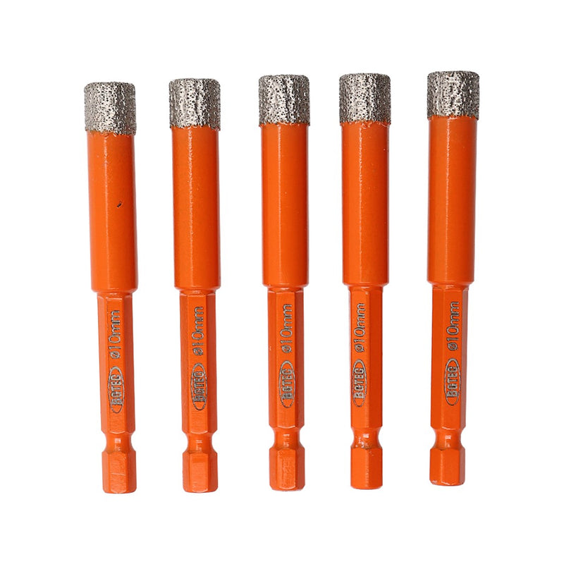 BGTEC Dry Diamond Drill Bits with Quick Change Hex Shank for Granite Porcelain Tile Ceramic Marble Dia 6/8/10/12/14mm