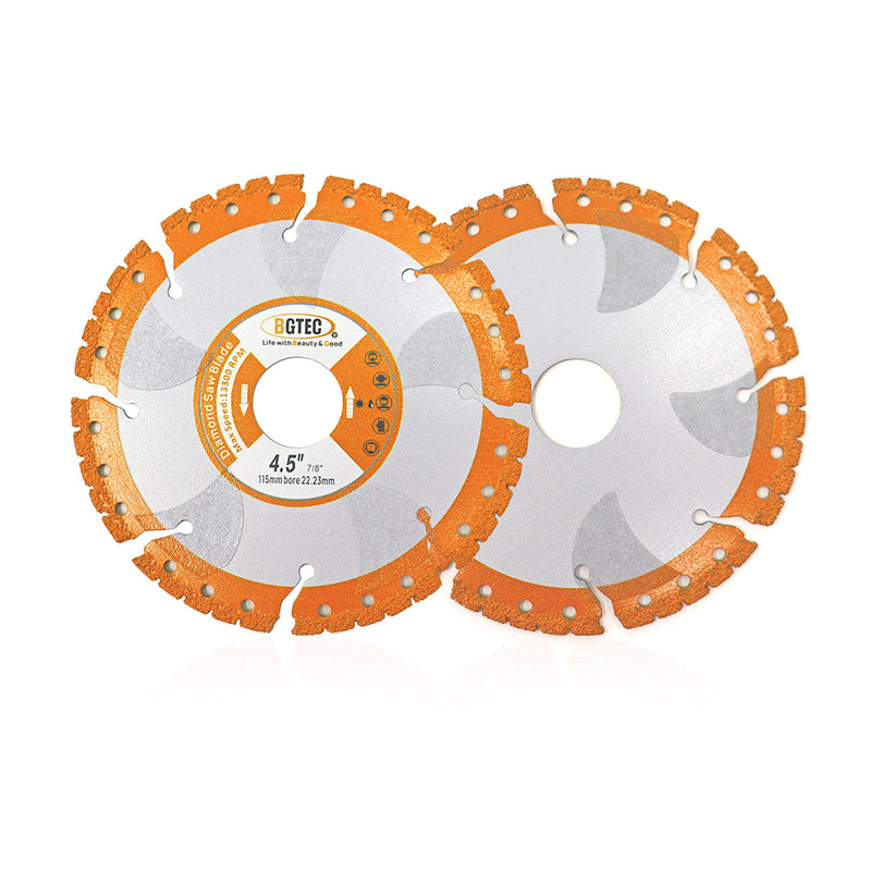 BGTEC All-Purpose Diamond Saw Blade, 4'' 4.5'' 5'' 7'' 9'' Vacuum Brazed Heavy Duty Cutting Disc for Rebar Sheet Metal Angle Iron Stainless Steel