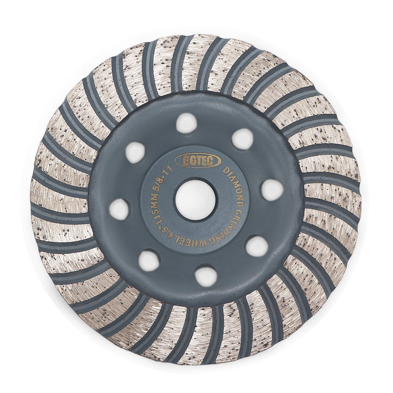 BGTEC Turbo Row Concrete Diamond Grinder Disc 4''/4.5''/5''/7'' with 5/8-11 Thread  for Angle Grinder Concrete Granite Stone Marble Masonry