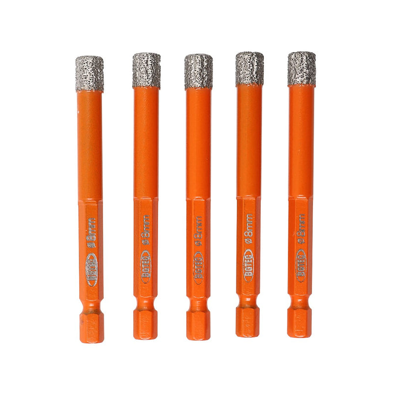 BGTEC Dry Diamond Drill Bits with Quick Change Hex Shank for Granite Porcelain Tile Ceramic Marble Dia 6/8/10/12/14mm