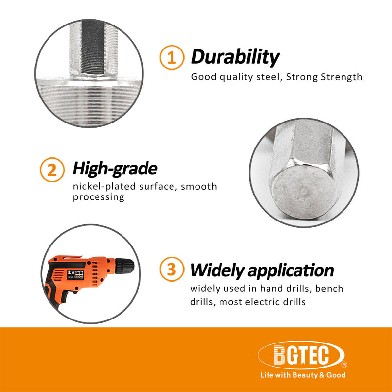 BGTEC Diamond Hole Saw Core Drill Bit Adapter M10 Male to Hex Shank for M10 Drill Core Bits or Grinding Disc