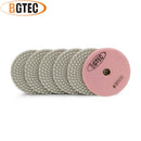 BGTEC 4 Inch Wet Diamond Polishing Pads Set for Granite Marble Stone Quartz Tiles