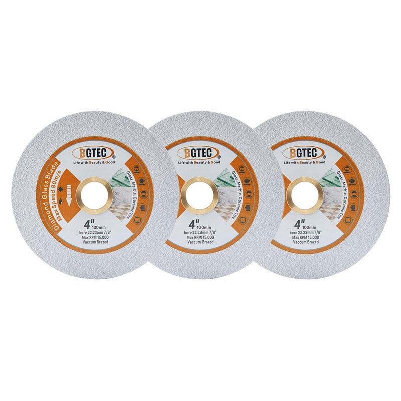 BGTEC Diamond Glass Cutting Disc 2/3/5pcs 3"/4"/4.5"/5" Glass Jade Crystal Ceramic Tile Marble Saw Blade