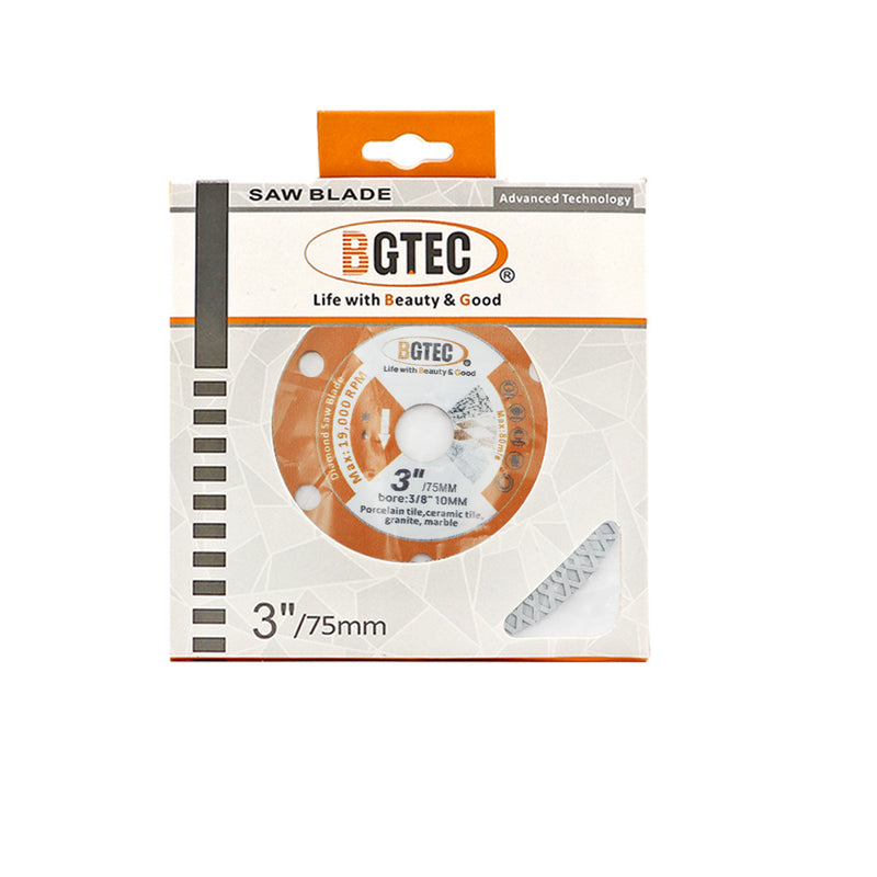 BGTEC Diamond Saw Blade X Mesh 1/2/3/5/10pcs 75mm/3" Ceramic Tile Porcelain Marble Granite Vacuum Brazed Saw Blade