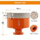 Diamond Core Bit 1pcs 20-125mm Porcelain Tile Ceramic Marble Granite Vacuum Brazed Drilling Bit 5/8-11 Thread