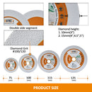 BGTEC Diamond Glass Cutting Disc 2/3/5pcs 3"/4"/4.5"/5" Glass Jade Crystal Ceramic Tile Marble Saw Blade