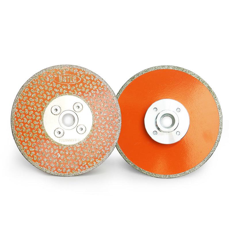 BGTEC Electroplated Single Side Coated Diamond Blade with 5/8-11 or M14 Flange for Granite Marble Size 4''/4.5''/5''/7''/9'