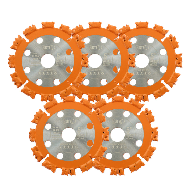 BGTEC Diamond Root Cutting Disc 1/2/5 pcs Dia 5"/125mm for Root Trunk Wood Plastic Hard Rubber Vacuun Brazed Saw Blades