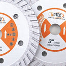 BGTEC Diamond Hot Pressed Granite Concrete Turbo Blade for Granite Marble Concrete Masonry Size 3''/75mm