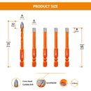 Diamond Drill Bit 5pcs 6-12mm+Cross Hole Opener Drilling Ceramic Quick-fit Shank