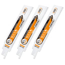 BGTEC 1/3/5pcs 150mm 8TPI Carbide Teeth Reciprocating Saw Blade With Black Ice Coating 6inch For Hard Metal Rebar Cast Iron