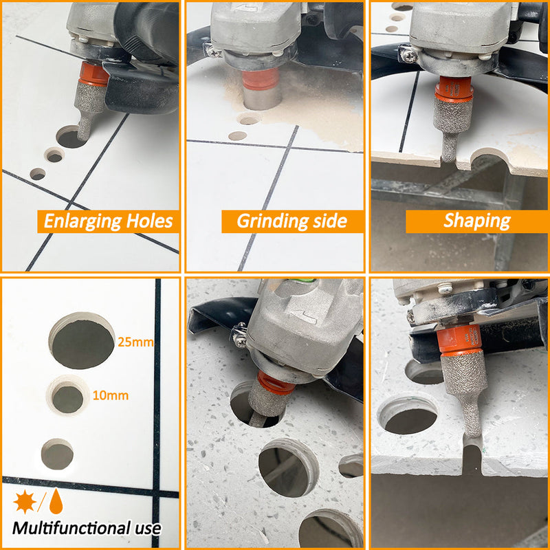 BGTEC Diamond Finger Bits with 5/8-11 or M14 Thread for Tile Marble Granite Grinding Edge Dia 10-25mm