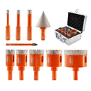 BGTEC Diamond Core Drill Bit 10pcs/Set 6/6/8/10/20/25/32/35/50mm Core Bit+35mm Chamfer Marble Granite Ceramic Hole Saw