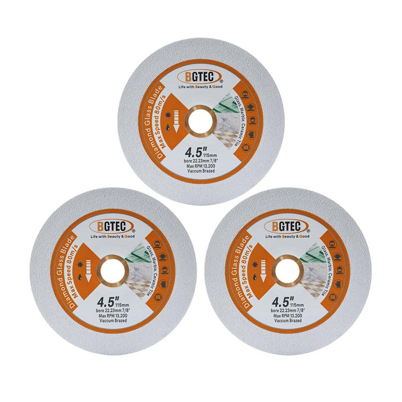 BGTEC Diamond Glass Cutting Disc 2/3/5pcs 3"/4"/4.5"/5" Glass Jade Crystal Ceramic Tile Marble Saw Blade