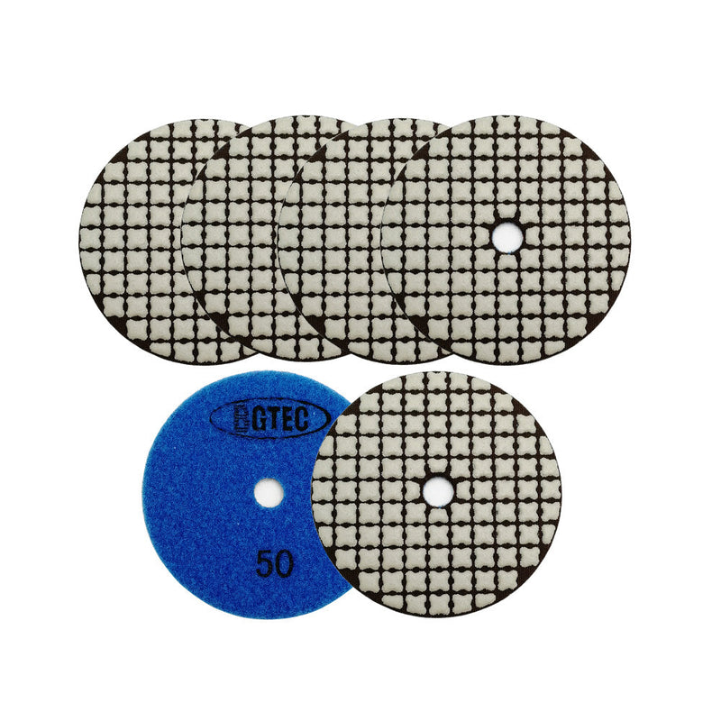 BGTEC 4 Inch Dry Diamond Polishing Pads Set, Pads Kit Grit 30 to Grit 3000 for Granite Marble Stone Quartz Tiles Concrete Floor Edges Countertop Polishing