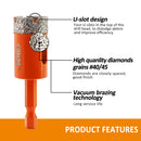 BGTEC Diamond Drill Bits 1/2pcs 20mm/25mm for Granite Porcelain Tile Ceramic Marble Vacuum Brazed Core Bit Quick-fit Shank