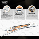 BGTEC 1/3/5pcs 150mm 8TPI Carbide Teeth Reciprocating Saw Blade With Black Ice Coating 6inch For Hard Metal Rebar Cast Iron