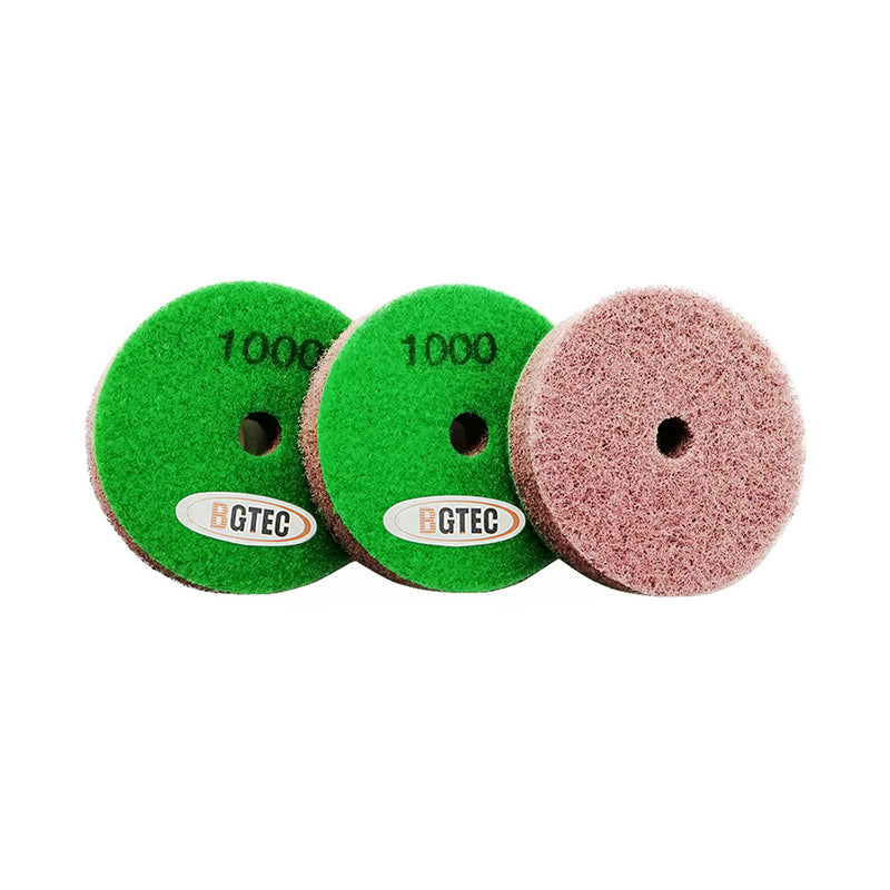 BGTEC Diamond Sponge Polishing Pads 3pcs Dia 3''/80MM or 4''/100MM for Softer Stones Marble Sandstone