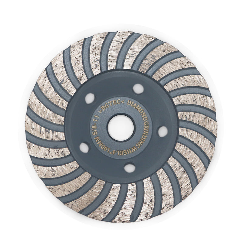 BGTEC Turbo Row Concrete Diamond Grinder Disc 4''/4.5''/5''/7'' with 5/8-11 Thread  for Angle Grinder Concrete Granite Stone Marble Masonry