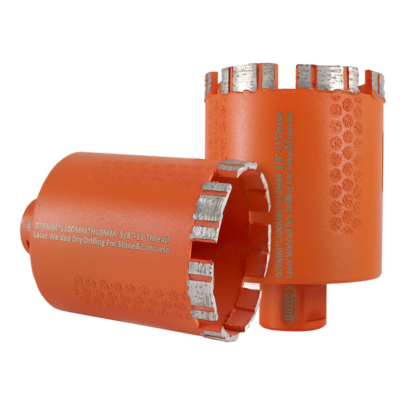 BGTEC Welded Diamond Drill Core Bits with 5/8-11 Thread for Marble Stone Concrete Dia 20-100mm