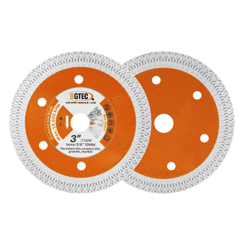 BGTEC Diamond Saw Blade X Mesh 1/2/3/5/10pcs 75mm/3" Ceramic Tile Porcelain Marble Granite Vacuum Brazed Saw Blade