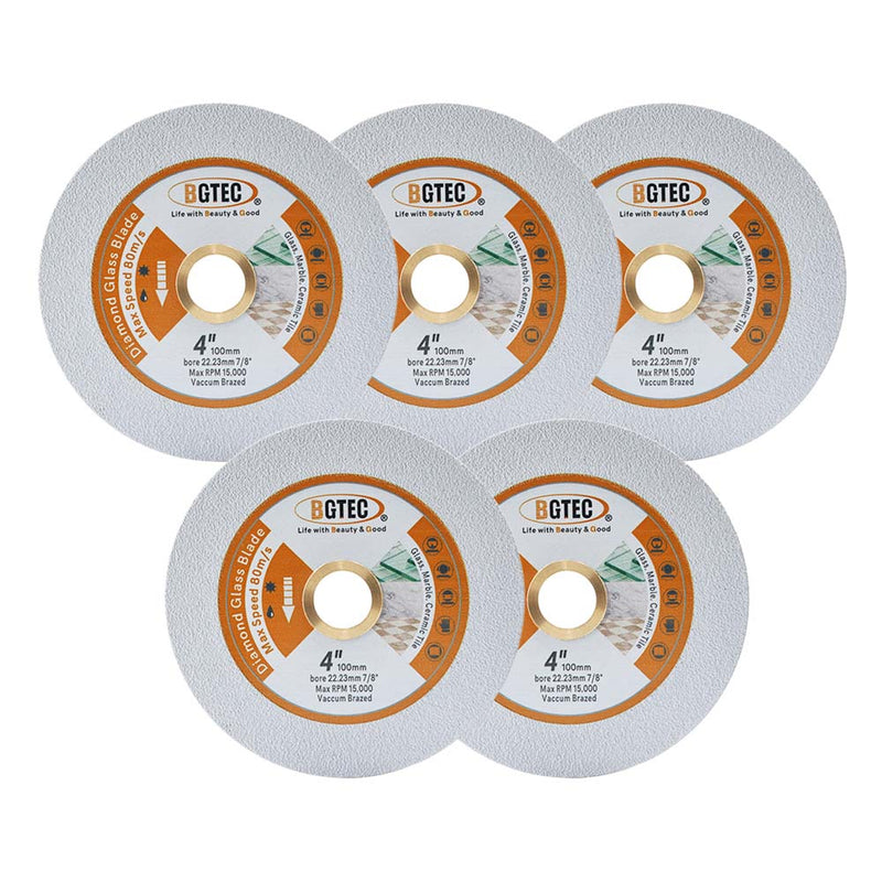 BGTEC Diamond Glass Cutting Disc 2/3/5pcs 3"/4"/4.5"/5" Glass Jade Crystal Ceramic Tile Marble Saw Blade