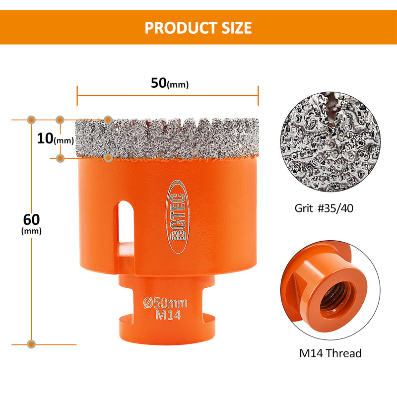 Diamond Core Bits 20-125mm Drilling for Ceramic Tile M14 Thread BGTEC