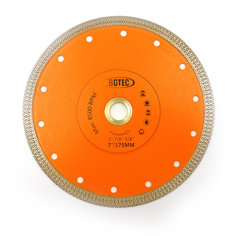 BGTEC Hot Pressed X Mesh Turbo Diamond Saw Blade for Tile Marble Ceramic Porcelain Bore 25.4mm Size 7''/8''/9''/10''/12''/14''