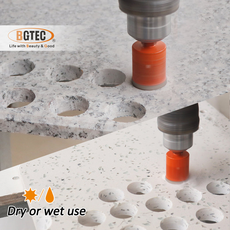 BGTEC Diamond Core Bits 20-65mm Drilling for Ceramic Marble Triangle Shank