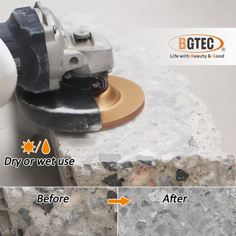 BGTEC Diamond Grinding Cup Turbo Row Wheel 1pc or 2pcs  4"/4.5"/5" for Concrete Marble Brick Stone Granite Bore 22.23mm