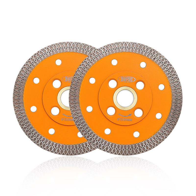 BGTEC Hot Pressed X Mesh Turbo Diamond Saw Blade Cutting Disc for Ceramic Tile Marble Granite Size 4''/4.5''/5'' Bore 22.23MM