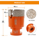 Diamond Core Bit 1pcs 20-125mm Porcelain Tile Ceramic Marble Granite Vacuum Brazed Drilling Bit 5/8-11 Thread