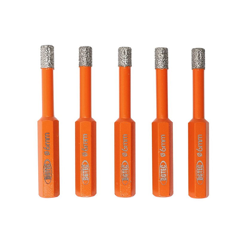 BGTEC Dry Diamond Drill Bits with Hex Shank for Granite Marble Porcelain Tile Ceramic Dia 6/8/10/12/14mm