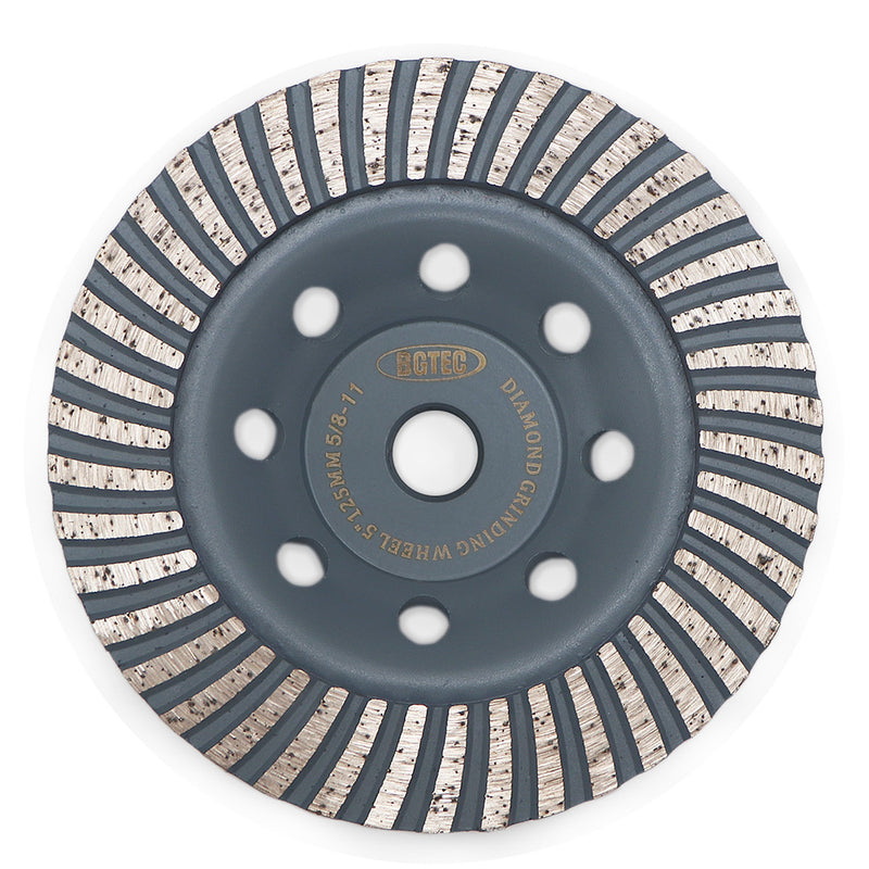 BGTEC Turbo Row Concrete Diamond Grinder Disc 4''/4.5''/5''/7'' with 5/8-11 Thread  for Angle Grinder Concrete Granite Stone Marble Masonry