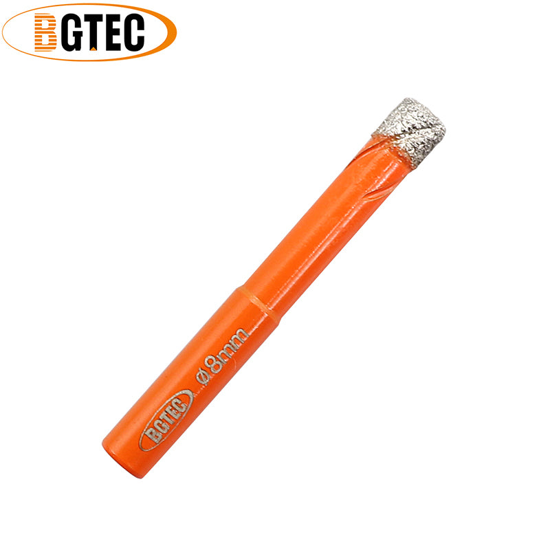 BGTEC 10pcs/set 8mm Diamond Dry drilling bits Round shank Ceramie Tile Granite Vacuum Brazed Hole Saw