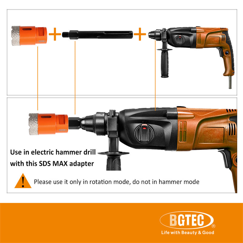 BGTEC Core Drill Adapter 1pc  M14/58/M16 to SDS MAX for Hammer Drill Rotary Hammer Drill Core Drilling